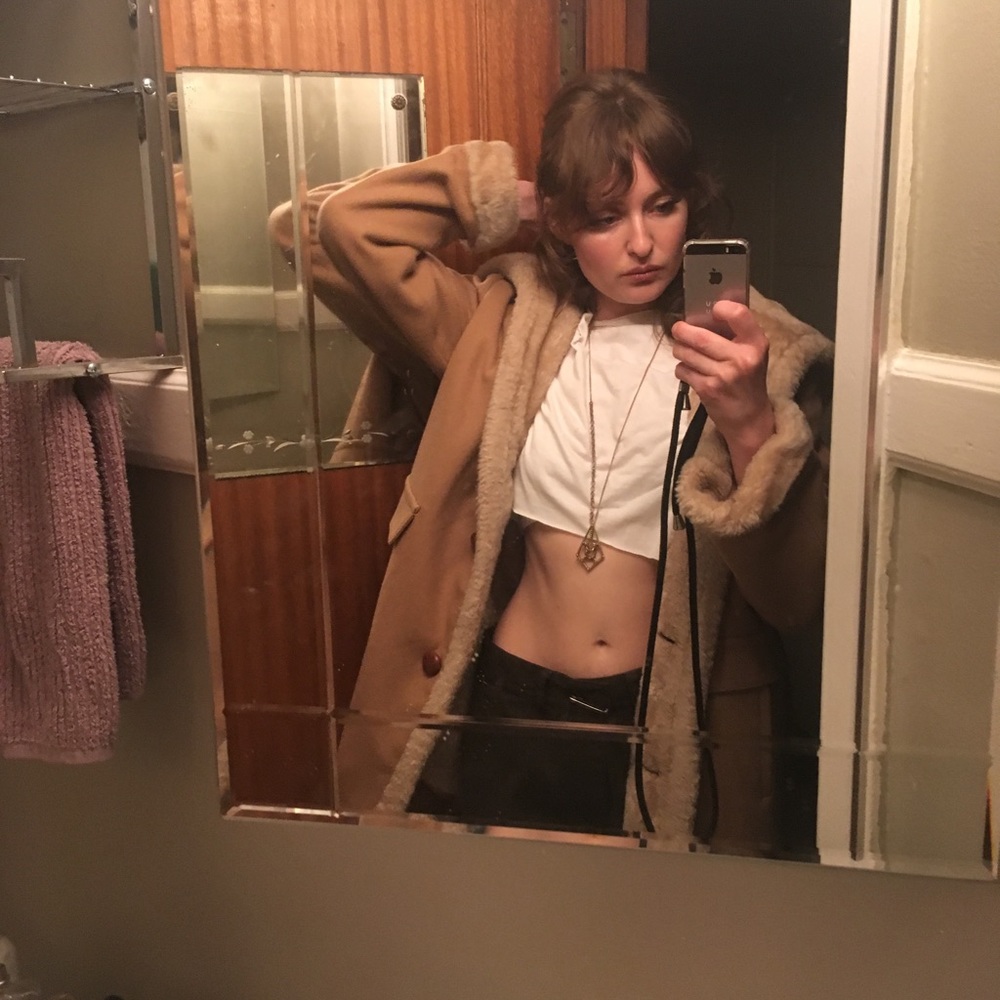 Perfect Shearling coat with big hood